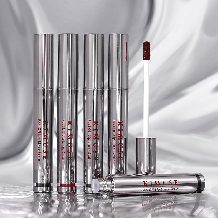 KIMUSE Peel Off Lip Liner Stain, Long Lasting Lip Tint Stain Peel Off, Waterproof, Transfer Proof,