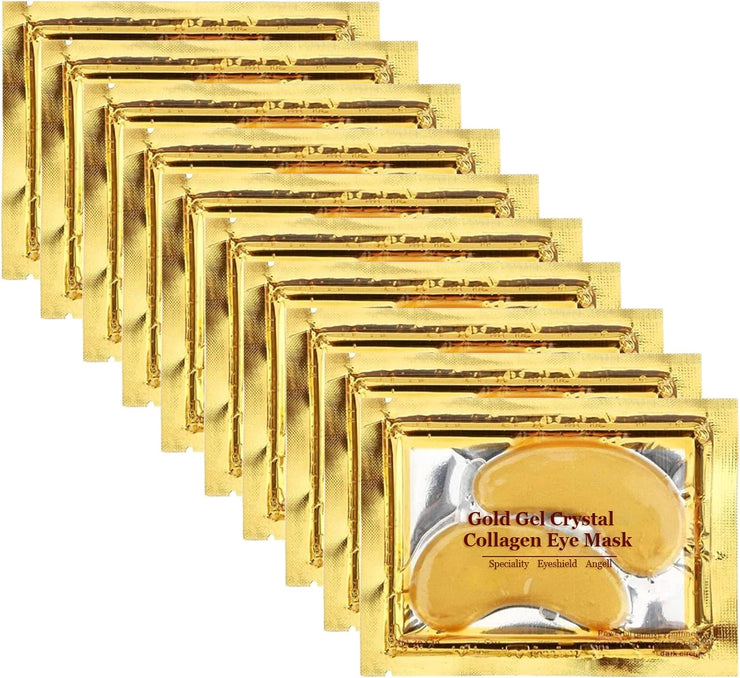 24K Gold Gel Collagen Eye Pads, Crystal Collagen Under Eye Mask for Moisturizing