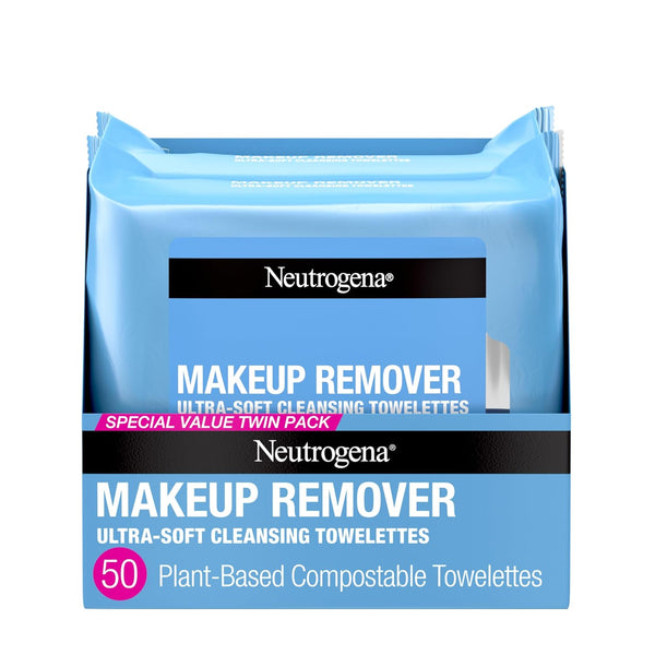 Makeup Remover Wipes, Daily Facial Cleanser Towelettes, Gently Cleanse and Remove Oil