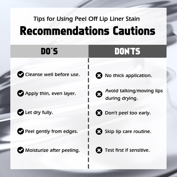 KIMUSE Peel Off Lip Liner Stain, Long Lasting Lip Tint Stain Peel Off, Waterproof, Transfer Proof,