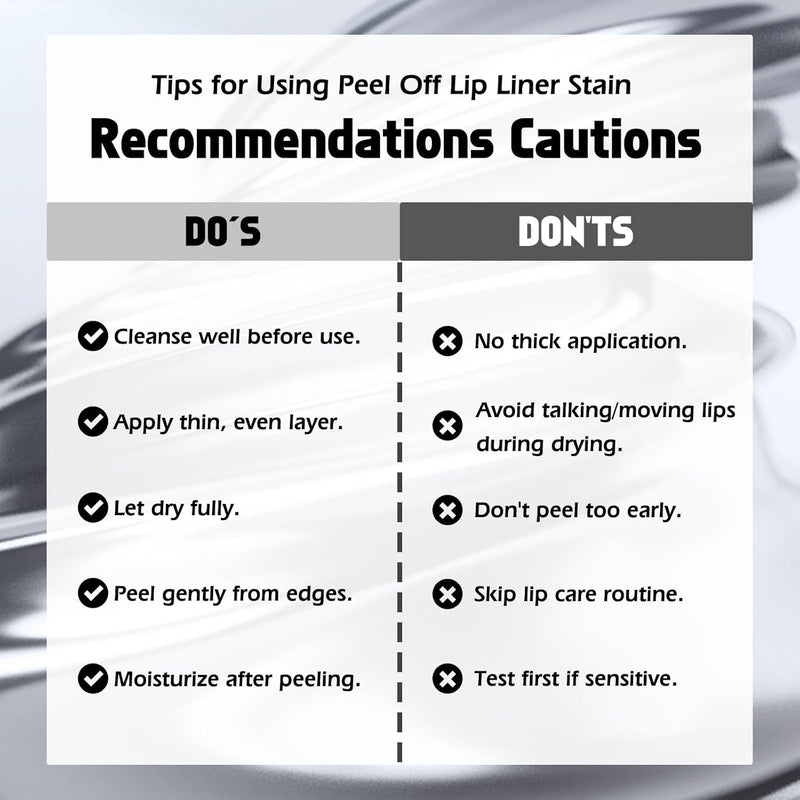 KIMUSE Peel Off Lip Liner Stain, Long Lasting Lip Tint Stain Peel Off, Waterproof, Transfer Proof,