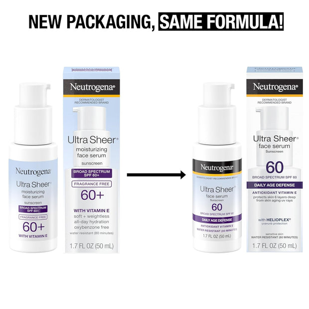 Neutrogena Ultra Sheer Face Sunscreen with Vitamin E & SPF 60