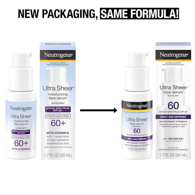 Neutrogena Ultra Sheer Face Sunscreen with Vitamin E & SPF 60