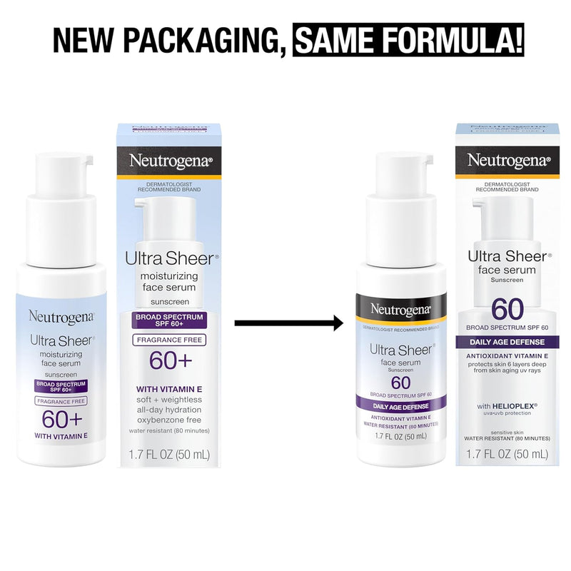 Neutrogena Ultra Sheer Face Sunscreen with Vitamin E & SPF 60