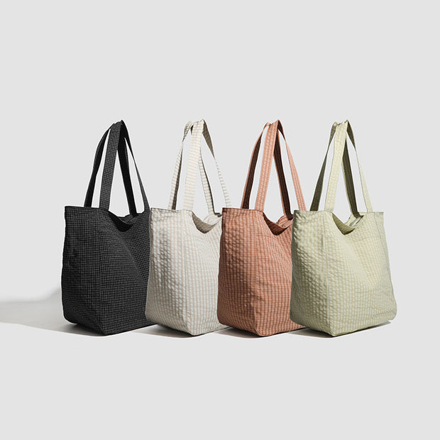 Polyester Striped Seersucker Women's Bag