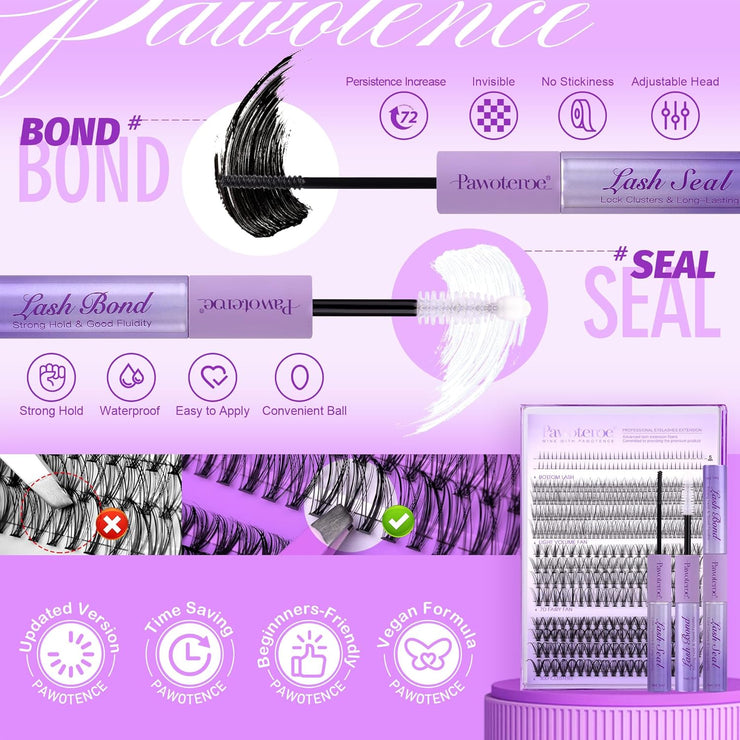 Lash Extension Kit Lash Clusters Multi-types Individual Lashes Natural Bottom