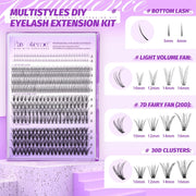 Lash Extension Kit Lash Clusters Multi-types Individual Lashes Natural Bottom