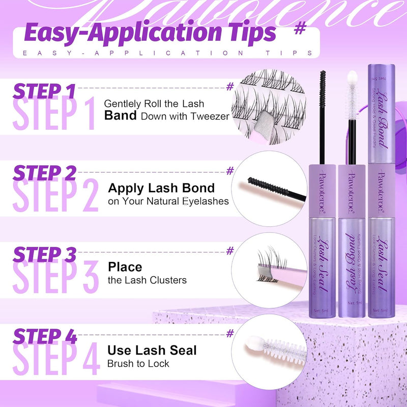 Lash Extension Kit Lash Clusters Multi-types Individual Lashes Natural Bottom