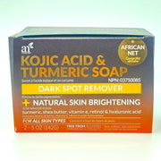 Kojic Acid Brightening Soap + African Exfoliating Net – Fade Dark Spots, Acne Scars & Uneven Skin Tone