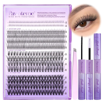 Lash Extension Kit Lash Clusters Multi-types Individual Lashes Natural Bottom