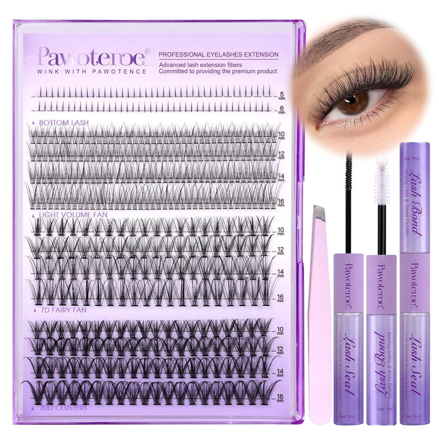 Lash Extension Kit Lash Clusters Multi-types Individual Lashes Natural Bottom