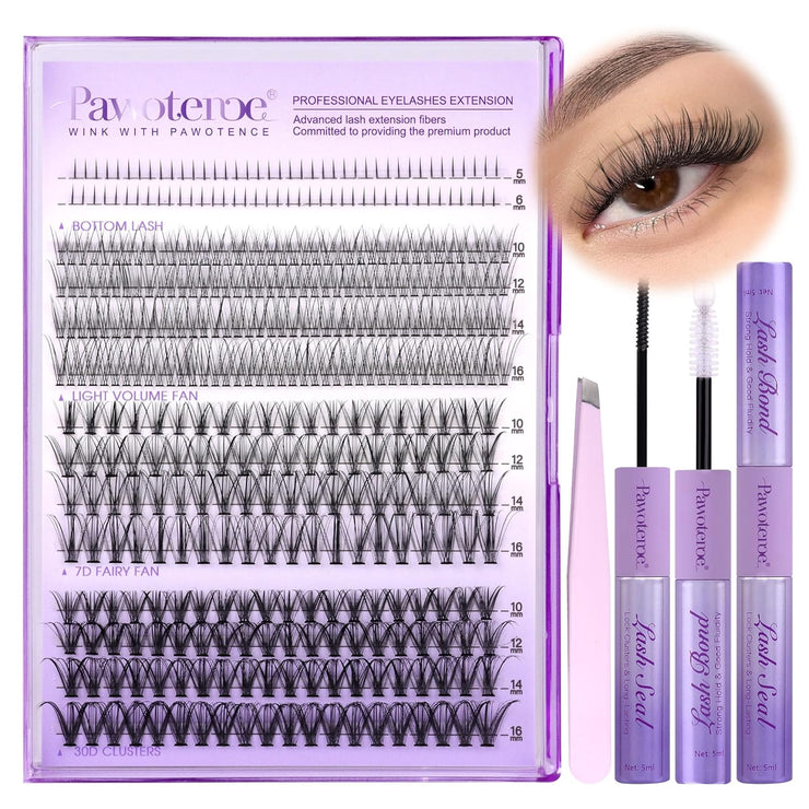 Lash Extension Kit Lash Clusters Multi-types Individual Lashes Natural Bottom