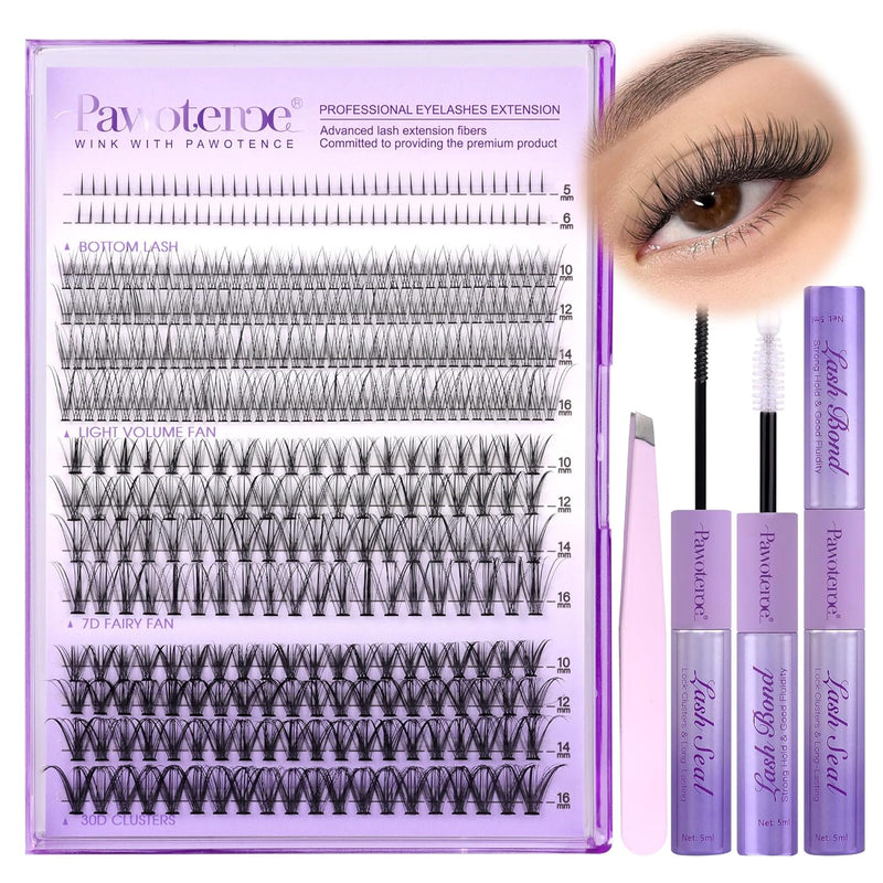 Lash Extension Kit Lash Clusters Multi-types Individual Lashes Natural Bottom