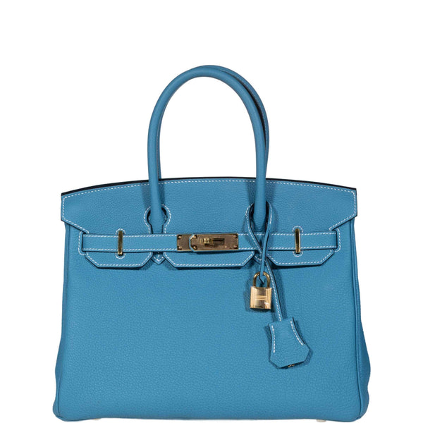 Hermès Birkin 30 Blue Jean Togo Gold Hardware