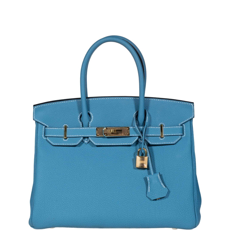 Hermès Birkin 30 Blue Jean Togo Gold Hardware