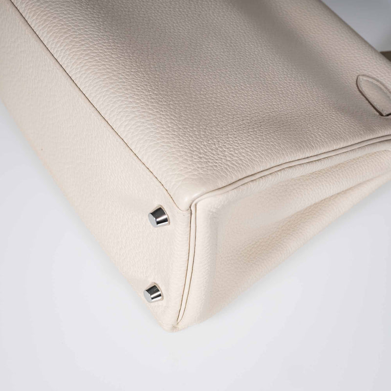 Hermès Kelly 28 Retourne au Galop Craie, Rouge H, Fauve and Black Togo Palladium Hardware