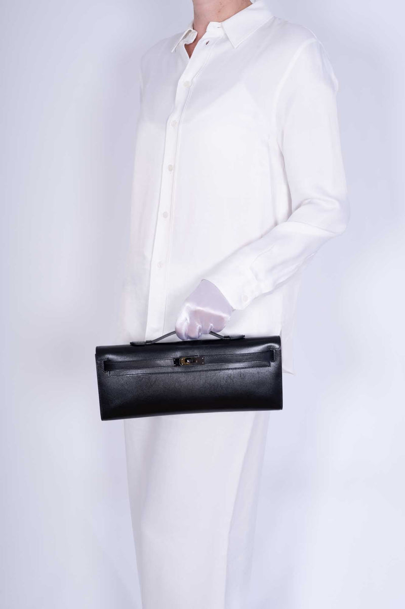 Hermès Kelly Cut So Black Box leather with Black PVD Hardware