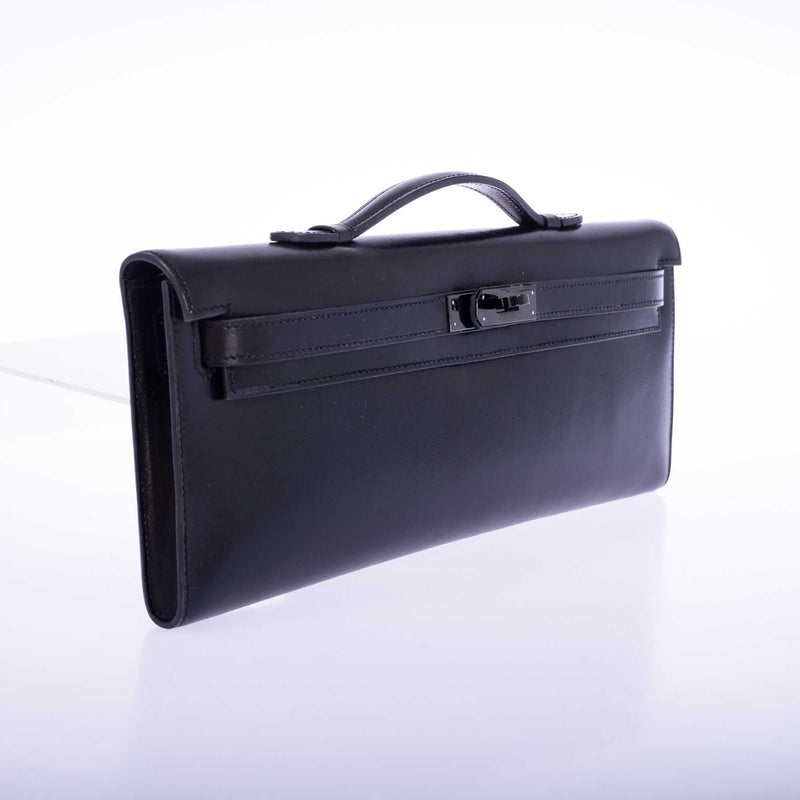 Hermès Kelly Cut So Black Box leather with Black PVD Hardware