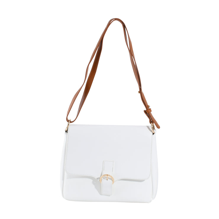 Plain Cross Body Bag-White 2048